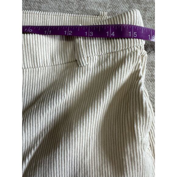 J. Crew Off White Wide Leg Corduroy Pants, Size I OT (12 Tall) Measured - Picture 6 of 8